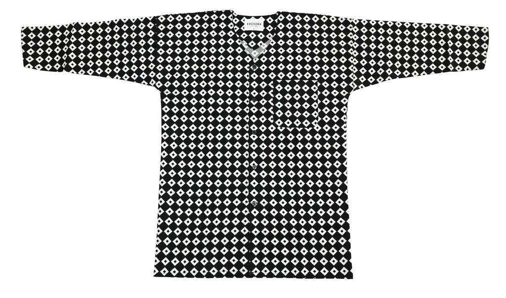 Musashino Murakami Clothing Koiguchi Left Chest Dabo Perfect for Work HOOH Size Uniform Japanese-patterned Shirt, 3/4 Sleeves, Pocket, Shirt,