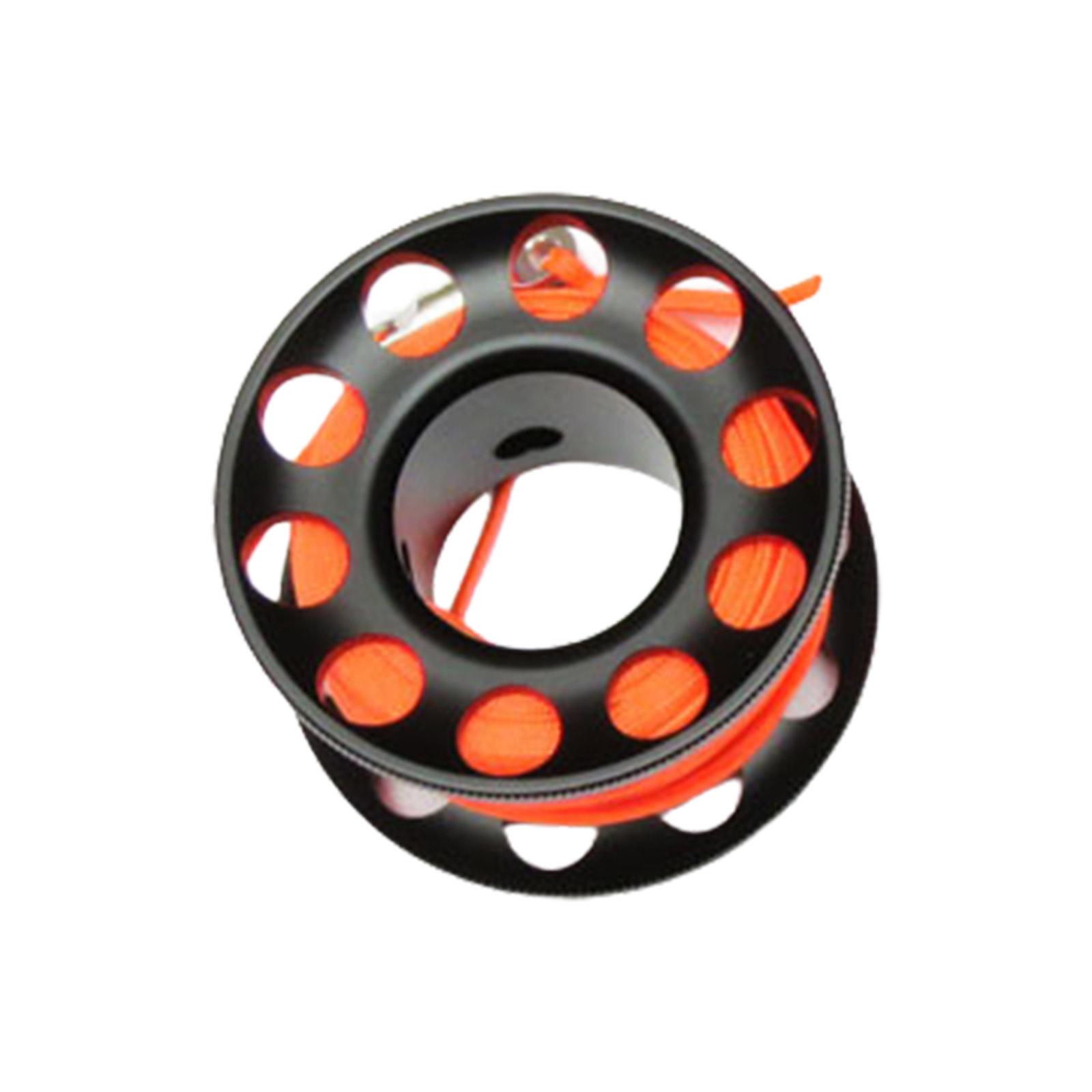 

Scuba Diving Reel Finger Line Spool with Double Ended Bolt Snap Clip Free Diving Finger Spool Dive Reel Easy to Use 15M чёрный