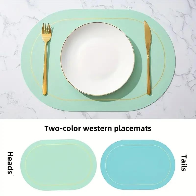 Faux Leather Placemats -Double-Sided, Hand Washable, Anti-Slip,Perfect for Dining - Durable, Easy To Clean, Versatile Table Mats