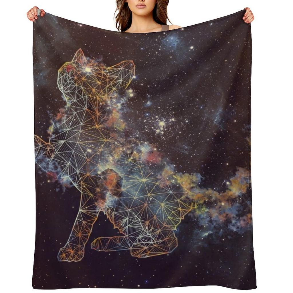 Celestial Cat Throw Blanket Decorative Sofas Bed Fashionable Blankets For Sofas Funny Gift Blankets