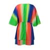 Loose Fit V Neck Dress with Batwing Sleeves Elastic Waist Floral Print Mini Dress for Women Casual Summer Beachwear
