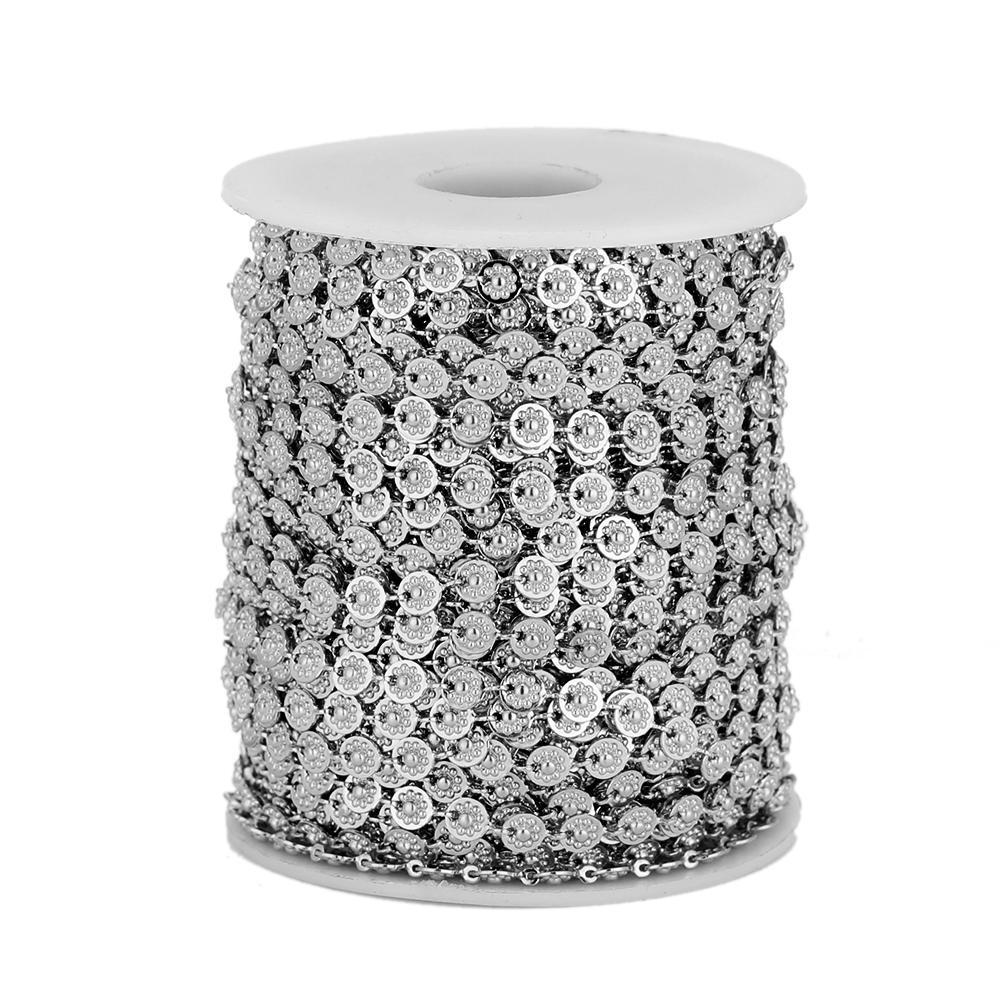 1 Meter Stainless Steel Gold Color 5mm Round Flower Chains Women Choker Necklace Making DIY Jewelry Making Accessories Supplies