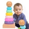 Wooden Macaroon Tower Children Puzzle Toys Montessori Educational Supplies Size Color Recognition Birthday Gifts for Kids TMZ