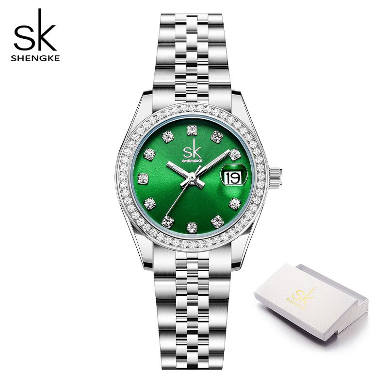 

Shengke Модний Дизайн Жіночі Кварцові Наручні Годинники Топ Розкіш Жіночі Годинники Ремінець з Нержавіючої Сталі Жіночі Подарунки Годинник для Дружини