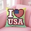 United States USA Flag Cushion Cover EcoFriendly Odorless Healthy Pillowcase Soft  Comfortable KidSafe No Filling