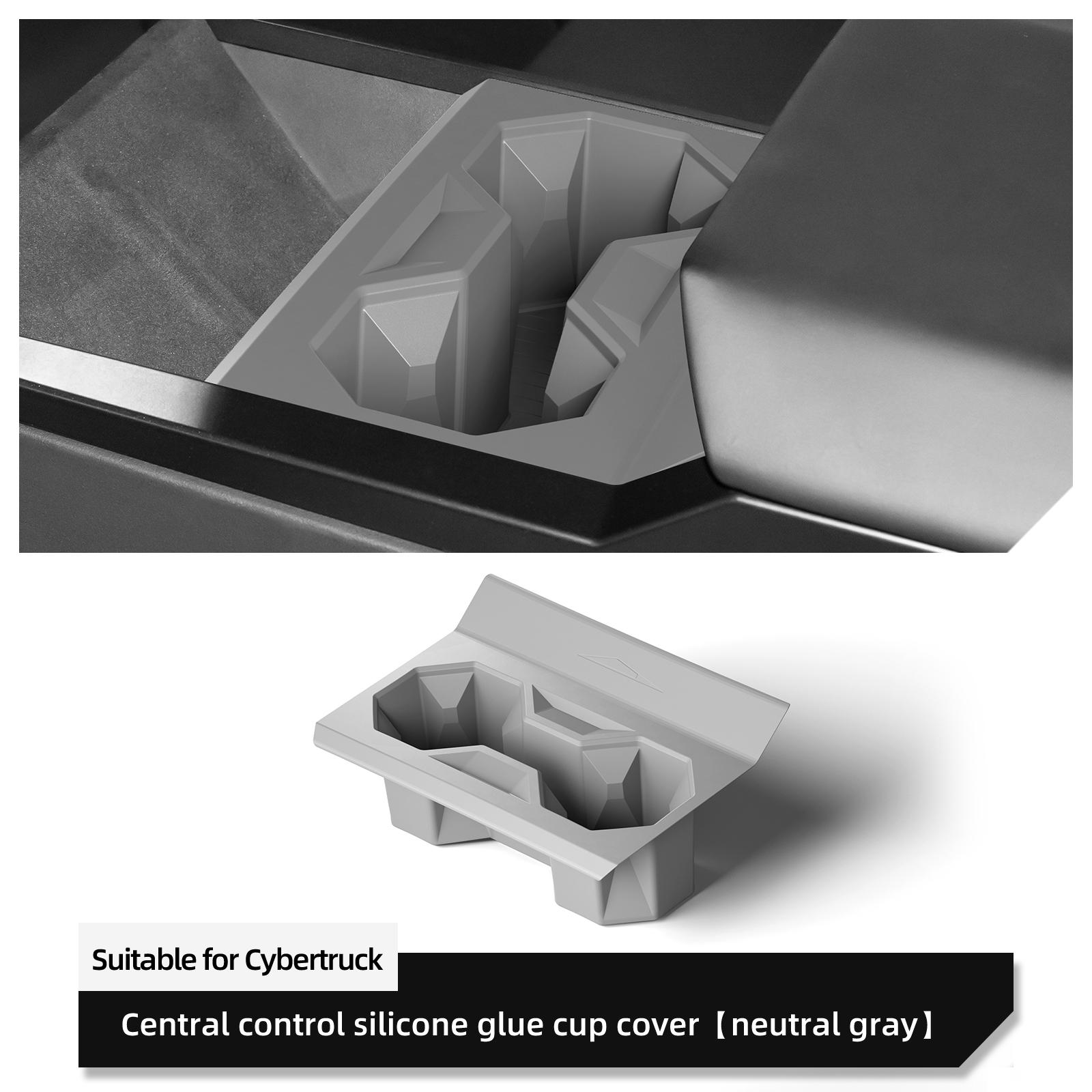 

для Tesla Cybertruck 2025 Подстаканник Центральный пульт управления Силиконовый держатель для напитков Ящик для хранения Аксессуары для салона автомобиля Черный Серый белый