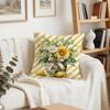 4pcs Lemon Watercolor Bouquet Pattern Cushions Pillowcase Polyester Cushion Cover Throw Pillow Pillowcover Home Car Sofa Decor
