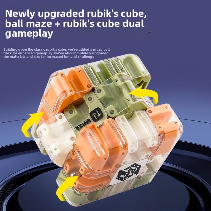 3D Maze Magic Cube Six-sided Transparent Puzzle Speed Cube Cubes Maze Toys For Children's Educational Toys Birthday Party Gift