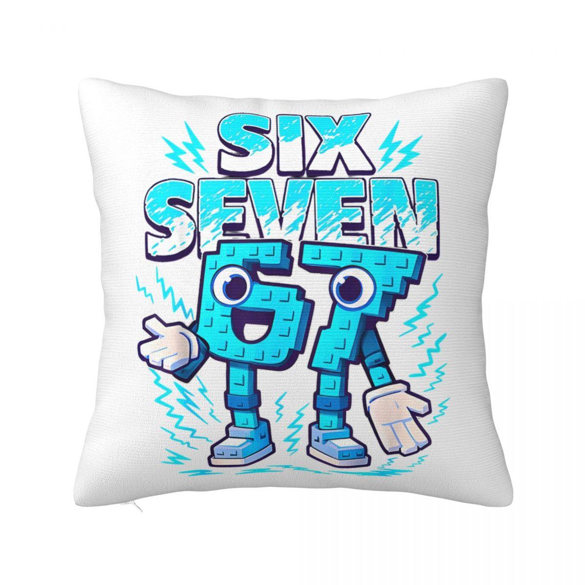 

Bruh Steal A Brainrot 67 Six Seven Funny Brainrot Meme Square Pillow Cases Cushion Cover Decorative Pillowcase for Home 4545cm 30x30cm 12x12in
