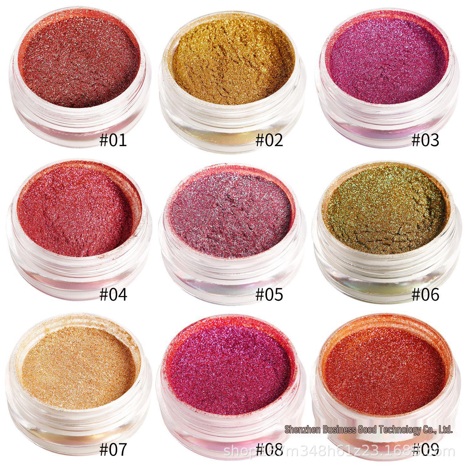 

Chameleon Iridescent Eyeshadow: Pink Chunky Glitter Highlighter Loose Powder, No Logo. Chameleon Eyeshadow #09
