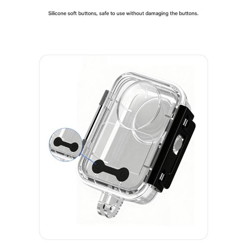 Carcasa Impermeable Submarina de 45 Metros Para Cámaras 360 Estuche de Buceo Con Diseño de Lente Invisible y Carcasa de PC Antiarañazos