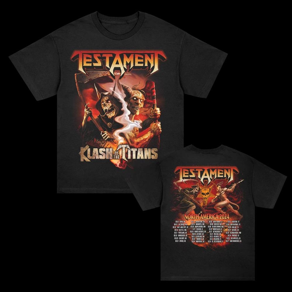 Testament Klash of The Titans T-shirt Unisex Men Women Summer Short Sleeve Fashion Top Casual Retro Daily Tee