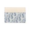 Dior 30 Montaigne Freesia Classic Logo Cotton And Calfskin Card Holder Women Card Holder Blue S2152UDFF-M925
