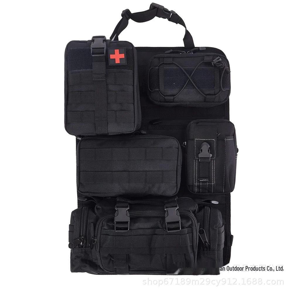 Tactical Seat Back Organizer with 5 Soft Pockets - Vehicle Storage Hanger Bag
