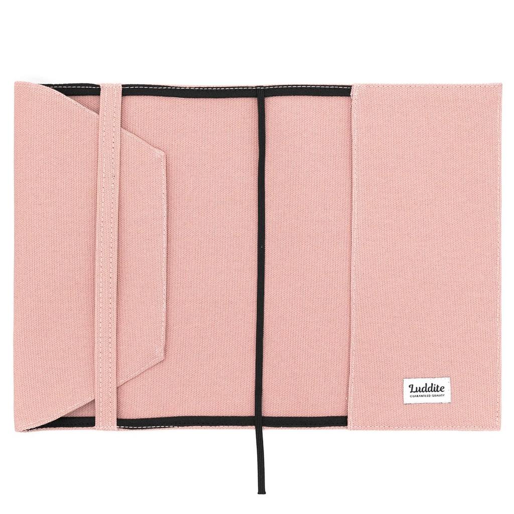 Luddite Book Cover A5, Kurashiki Canvas Dull Pink