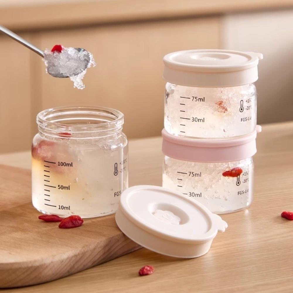 Precision Scale Sealed Container Silicone Sealed Lid Glass Storage Containers  Jewelry