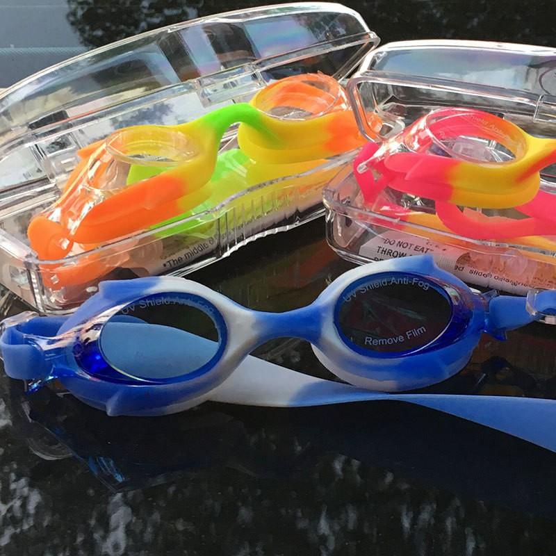 Gafas de Natación para Niños Niños Niñas Antivaho Visión Clara Piscina Playa Equipo de Natación Lente de PVC Multicolor Aleatorio