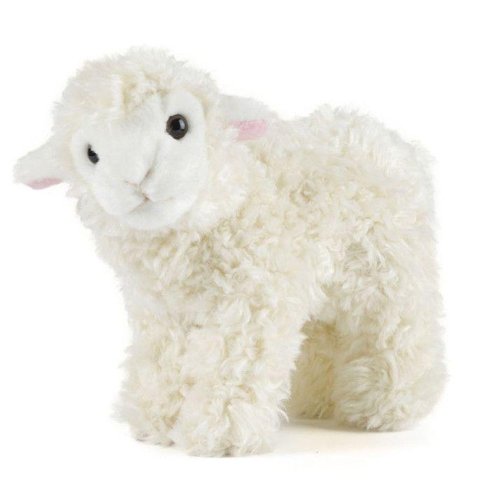 Peluche - living nature - an349a - agneau debout - blanc - pour enfants à partir de 3 ans