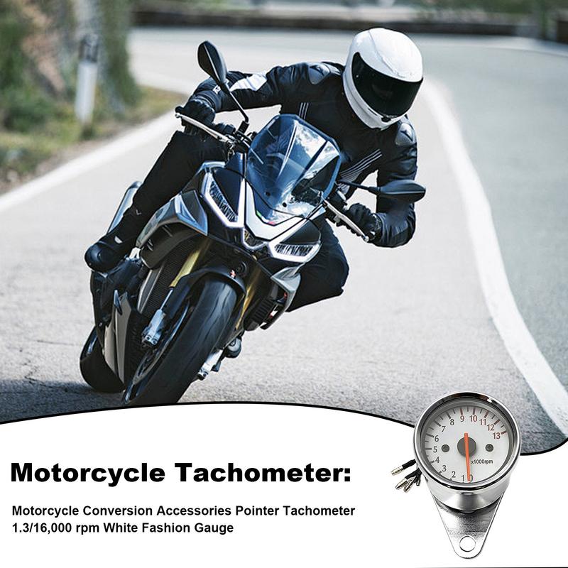 Motorrad Tachometer Vintage Metall Motorrad Anzeigen Zeigertyp 1.3/16 000 U/min Hohe Präzision Motorrad Kilometerzähler Modifiziert