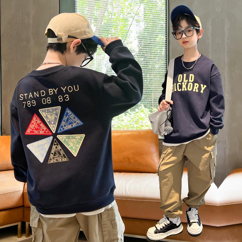 Boys' Trendy Long-Sleeve Sweatshirt - Autumn & Spring 2025 Collection