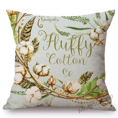 Watercolor Summer Garden Sunflower Pomegranate Flower Blossom Leaves Home Decorative Throw Pillow Case Linen Cushion Cover Case