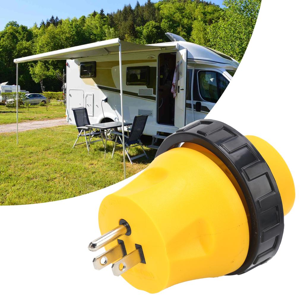 15A Male to 30A Female Converter Straight Adapter Weatherproof US Plug for RV Generator Cords 125V