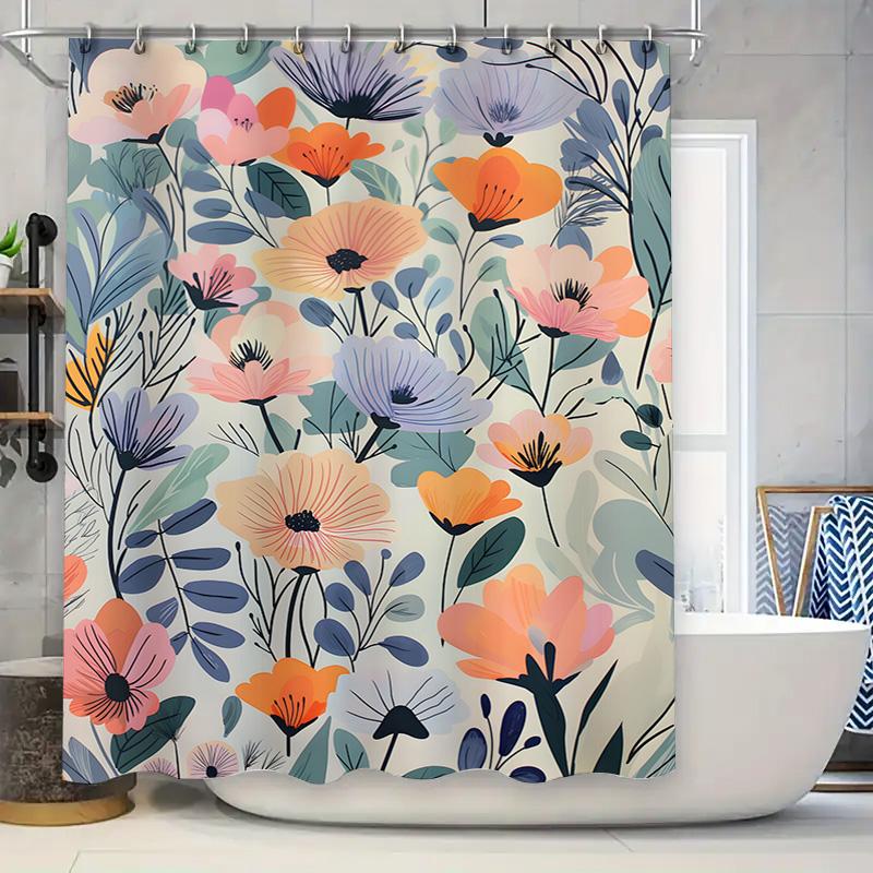 

Очаровательная шторка для душа с цветочным принтом, декор для современной ванной комнаты 90x180cm