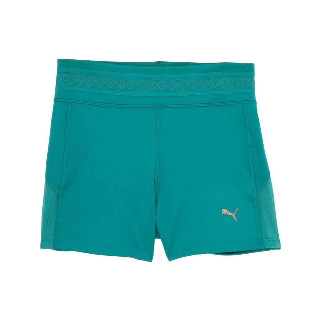 Puma Engineered Mesh Shorts Pamela Series Solid Color High Waist Sports Shorts Women Shorts Green 525147-42