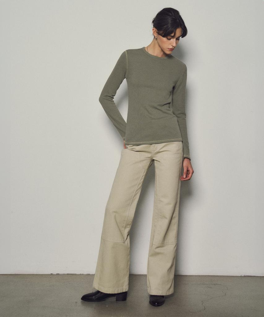 CITTA Double Knee Boot Cut Work Pants_Ctb529(Beige)