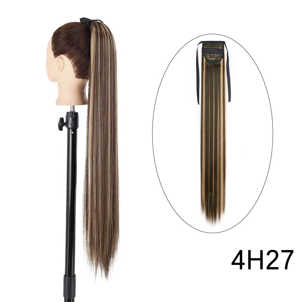 MERISIHAIR Hosszú, egyenes csokornyakkendő lófarok kapcsos hajhosszabbító 55 85 cm természetes fekete barna szintetikus zsurló nőknek