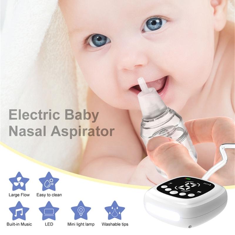 Baby Nasal Suckers Nose Aspirator for Child Automatic Nose Cleaner with Light and Rhyme Soothing Function
