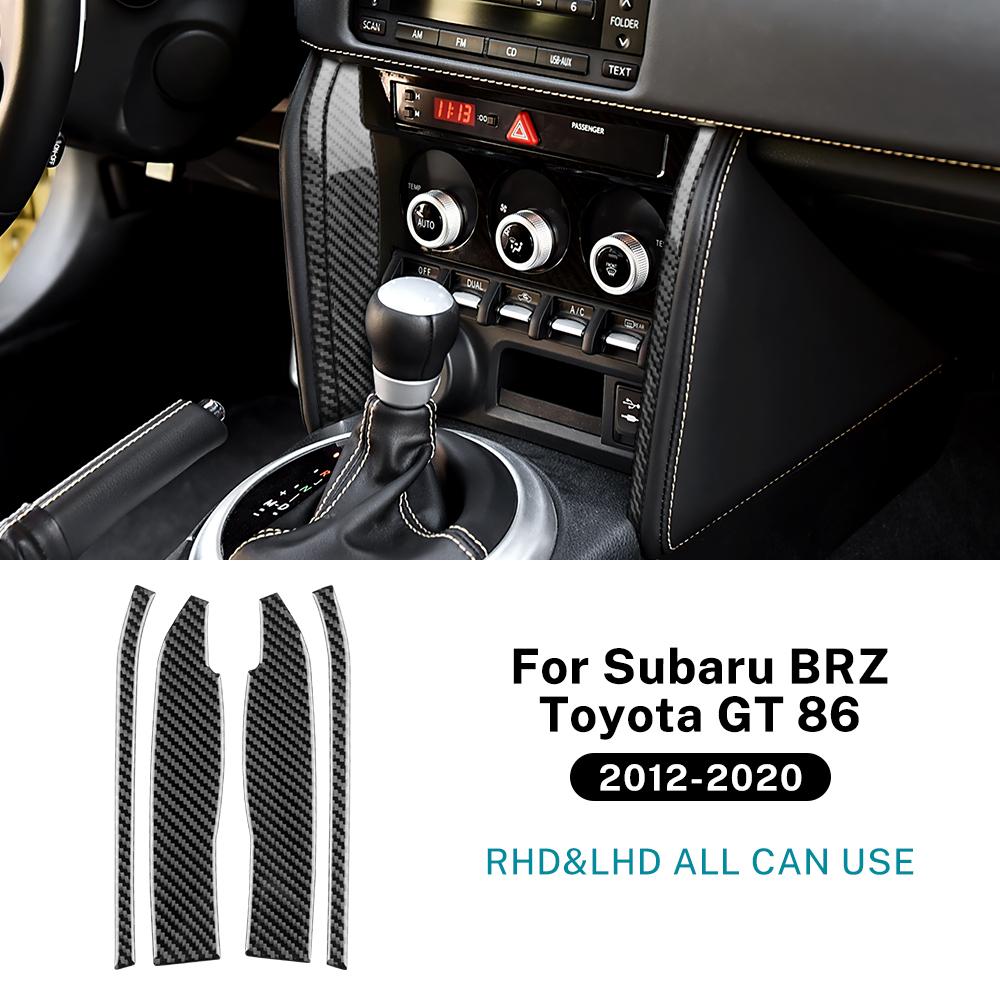 Real Soft Carbon Fiber Sticker For Subaru BRZ Toyota GT86 2012-2016 2017 2018 2019 2020 LHD RHD Car Side of Central Switch Trim