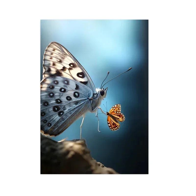 Charming Minimalist Wall Art Cute Kitty  Butterfly HD Canvas Poster for Living Room Bedroom Decor  Ideal Gift for Home Decor Ent