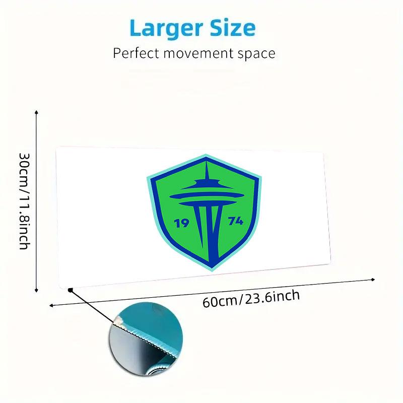 FC Seattle Sounders Mouse Pad, Large Gaming Desk Mat, Non-slip XXL Mousepad for Laptop & Tablet, Mini PC Playmat with Stitched Edges