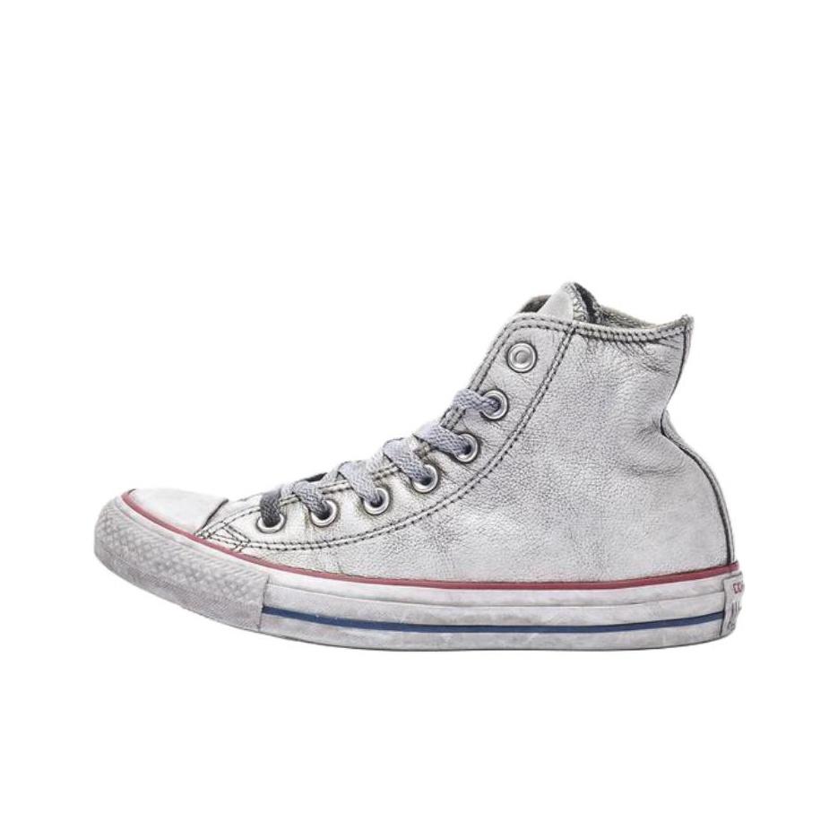Converse Ctas Hi Vintage Versatile Comfortable High-Top Canvas Shoes Women Sneakers Gray 158576C