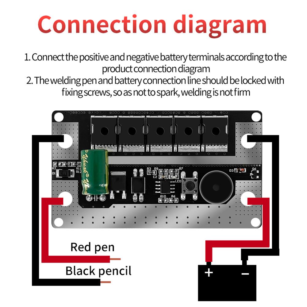 12V Spot Welder DIY Kit 90-130A Portable Mini Handheld Welder with Automatically Trigger Welding for 18650/26650/32650 Battery
