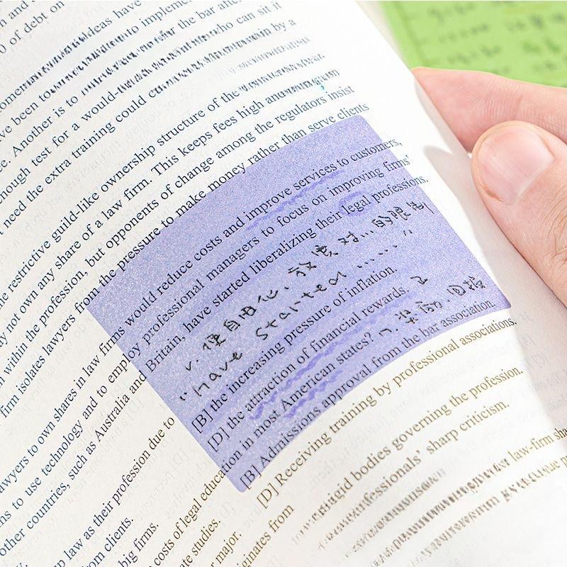 126sheet/set Pearlescent Gradient Color Sticky Note Transparent Keys Word Memo Pad Waterproof Knowledge Record Paper Student