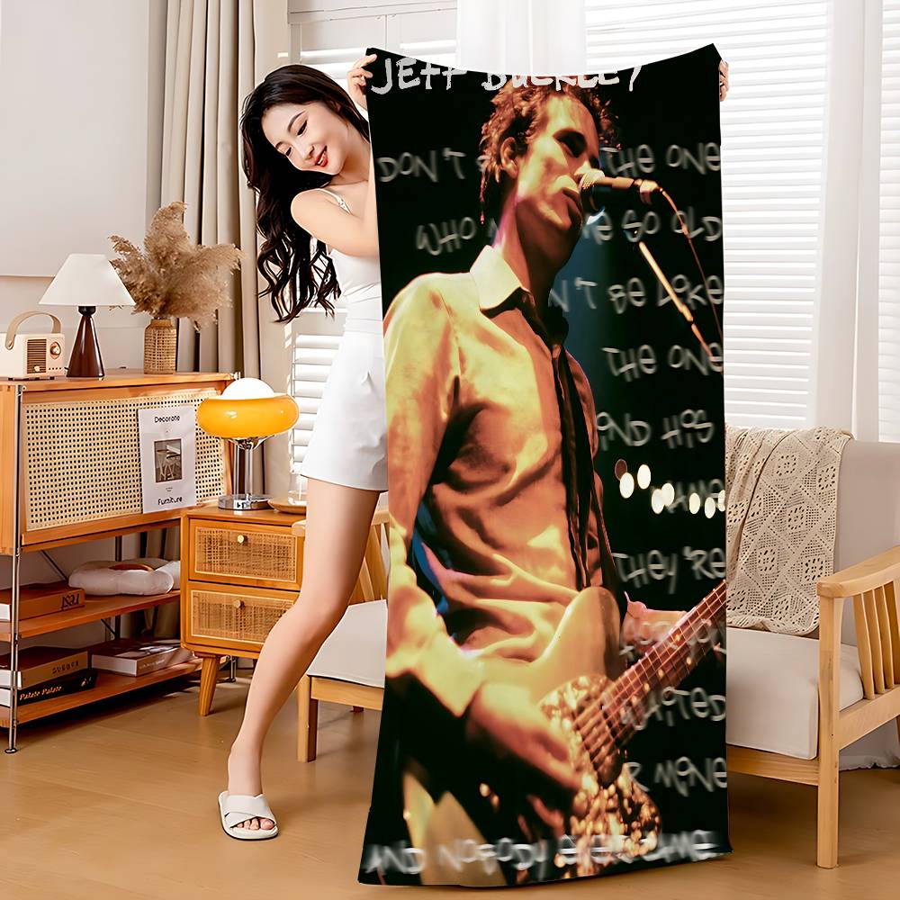 

Jeffrey Scott Buckley Singer Microfiber Blanket Quick Drying Beach Towels Oversized Printing Super Absorbent Pool Towel Blanket W30*H60(CM)