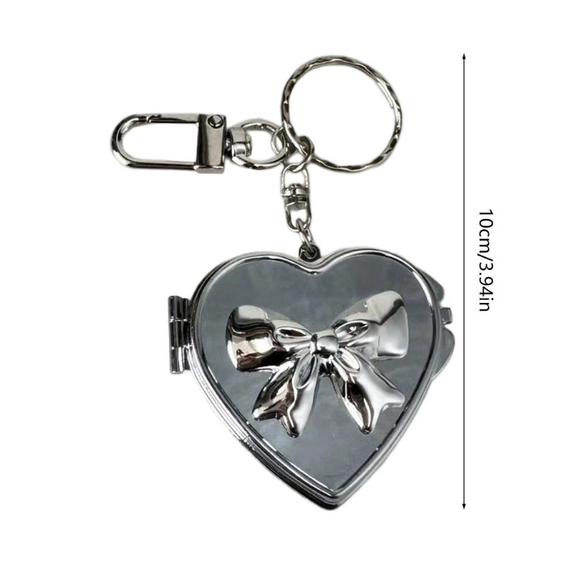 Lovely Bowknot Love Heart Charm Pendant Portable and Sturdy Acrylics Alloy Keychain Accessory for Fashionable Women