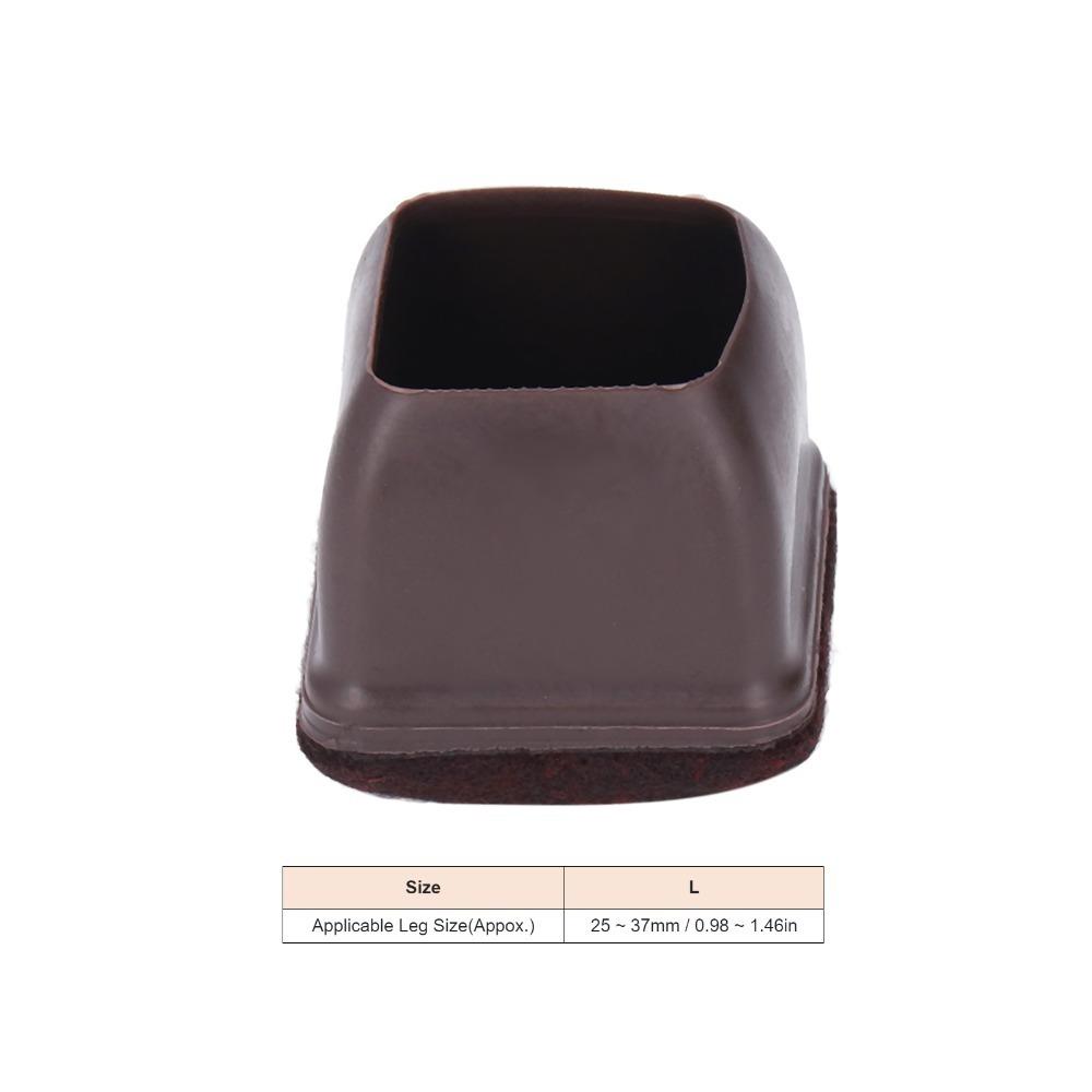 8pcs Rectangle Shape Chair Leg Covers TPE Material Brown Color Floor Protectors Anti-Scratch Protectors Indoor Furniture