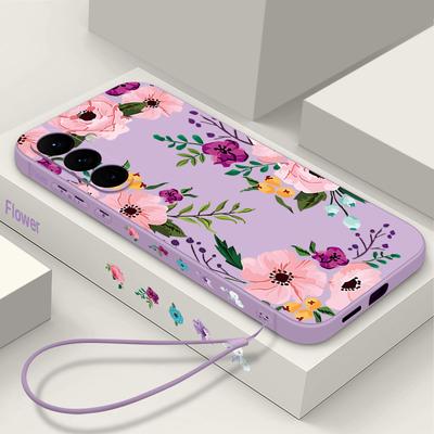 Peony Flowers Print Soft TPU Case For Samsung Galaxy S25 S22 S23 S24 Ultra S24 FE A56 A55 A53 A54 A35 A15 A16 A36 5G Phone Cover