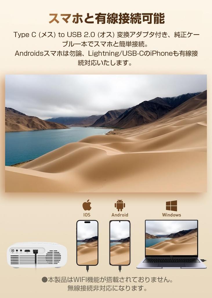 VOSCORDER Compact Projector with Ceiling Ceiling and Wall Mount Wired 1080P 4K Bluetooth HiFi Large Compatible with DVD and Japanese Instruction