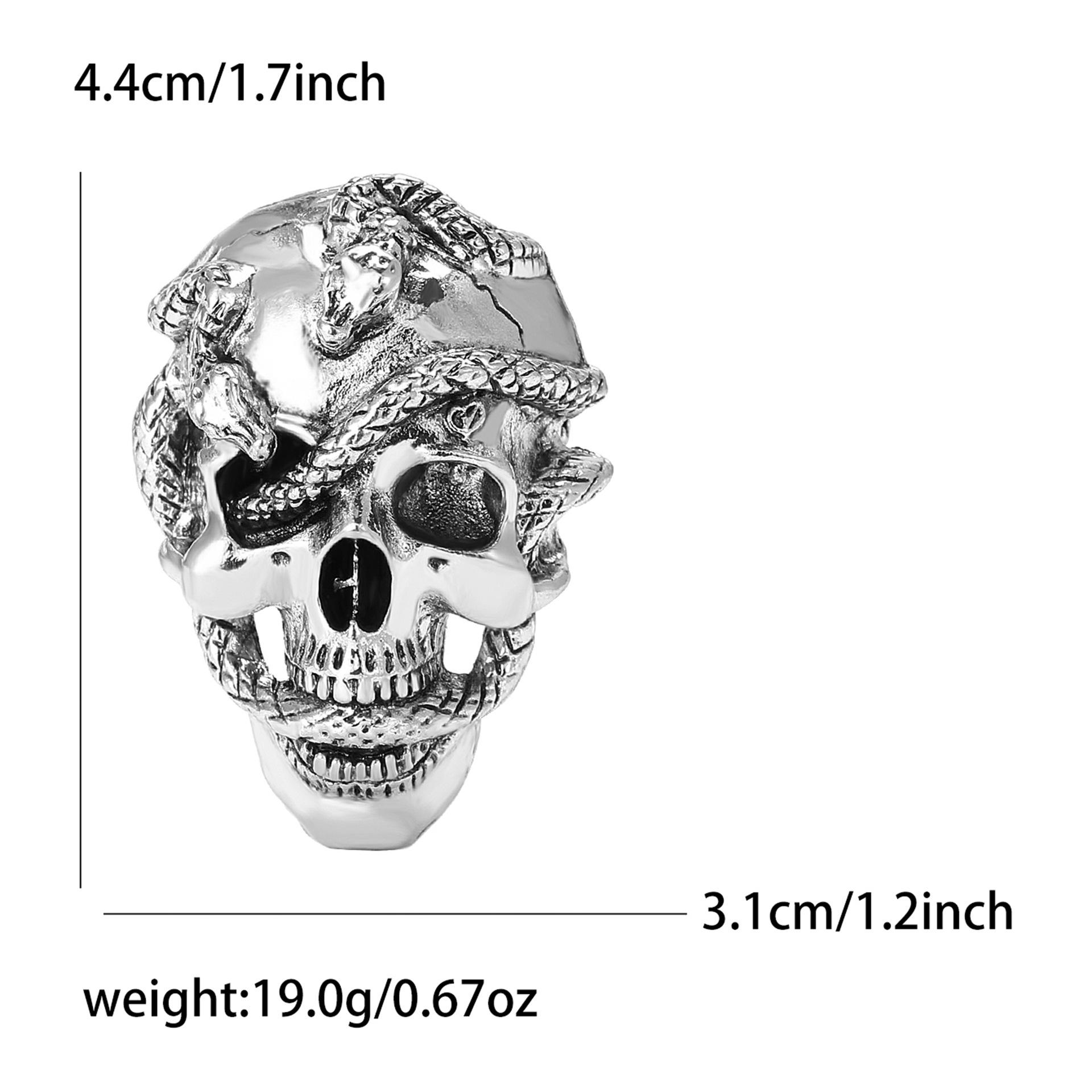 

Модная винтажная брошь в виде черепа в виде змеи из сплава на Хэллоуин, креативный мужской и женский кардиган, пальто, корсаж, украшение на булавку
