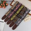 Adjustable Guitar Strap Neck Strap for Electric & Acoustic Bass Cotton Leather Embroidered Straps Musical Instrument Accessories