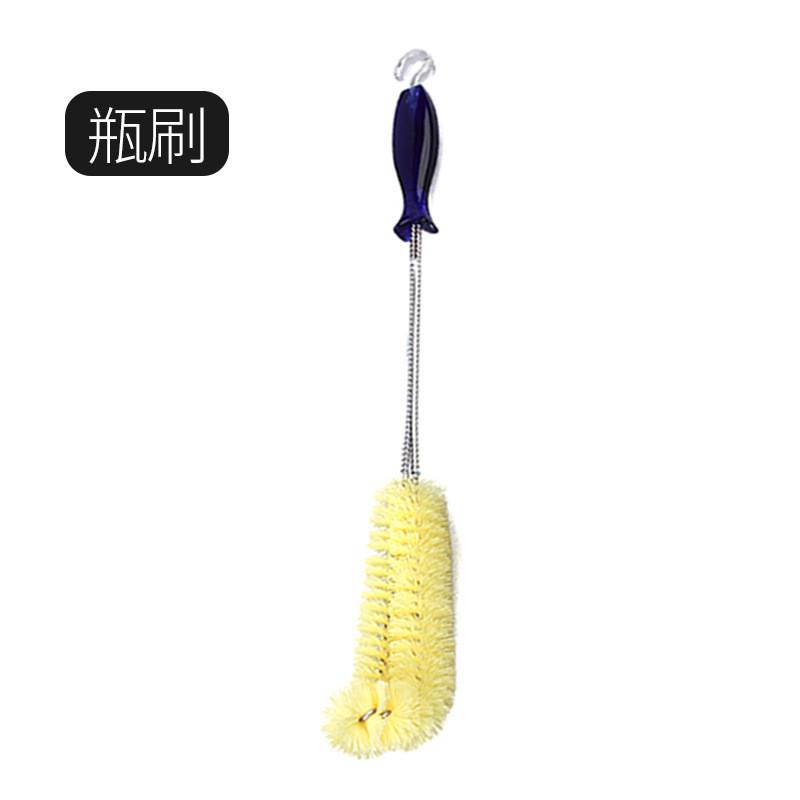 Plastic Adjustable Bottle Brush With Long Curved Handle For Home And Kitchen Use