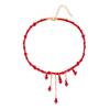 Tassel Blood Drop Necklace Red Halloween Choker Retro Halloween Collarbone Chain  Girl