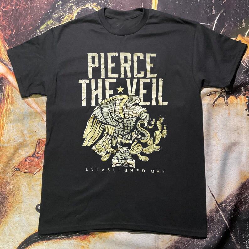 Etabliertes MMV Pierce The Veil Band Shirt 100% Baumwolle Unisex T-Shirt UB240