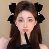 2Pcs Graceful Retro Black/Red Velvet Bow Clip Elegant Two-Piece School Party Duckbill Clip For All Seasons Hair Accessories