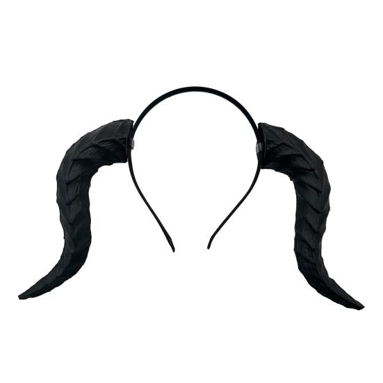 Gothic Devil Horn Headband Imitation Fake Bull Horns Hair Hoop Halloween Dress Up Hair Accessories for Halloween Cosplay Carnival