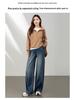 Women's High Waist Wide Leg Jeans - Autumn Retro Style, Loose Fit, Slimming Denim Pants.